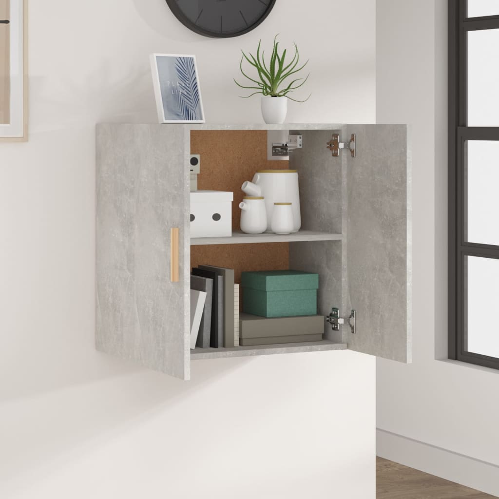 Seinäkaappi betoninharmaa 60x30x60 cm tekninen puu - Sisustajankoti.fi