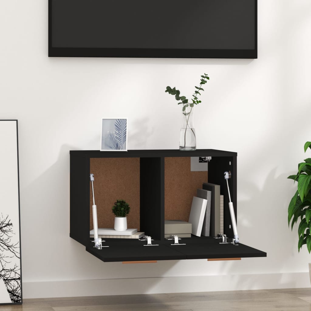 Seinäkaappi musta 60x36,5x35 cm tekninen puu - Sisustajankoti.fi