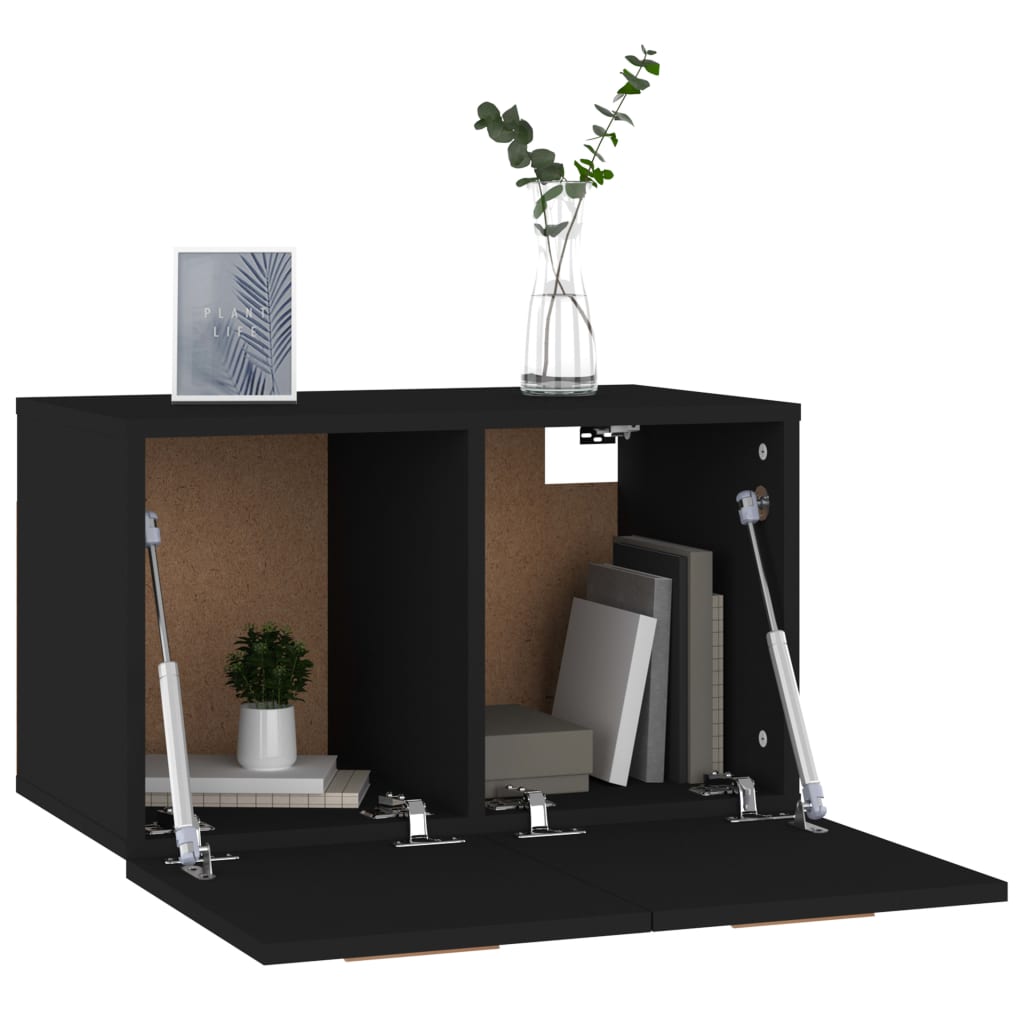 Seinäkaappi musta 60x36,5x35 cm tekninen puu - Sisustajankoti.fi