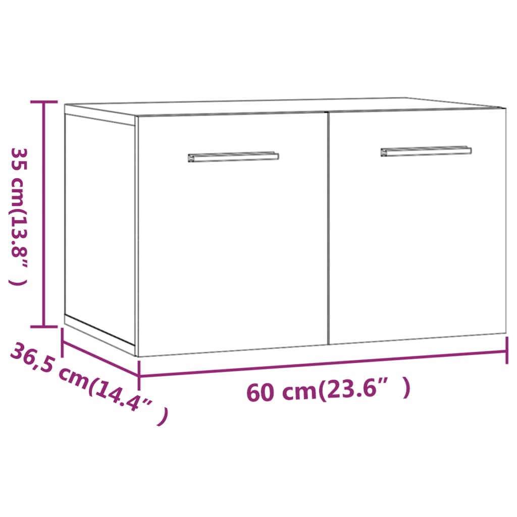 Seinäkaappi musta 60x36,5x35 cm tekninen puu - Sisustajankoti.fi