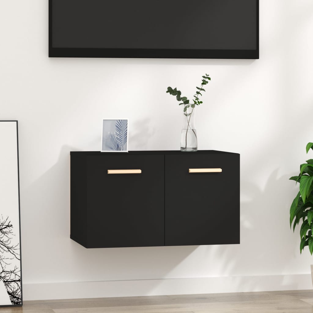 Seinäkaappi musta 60x36,5x35 cm tekninen puu - Sisustajankoti.fi