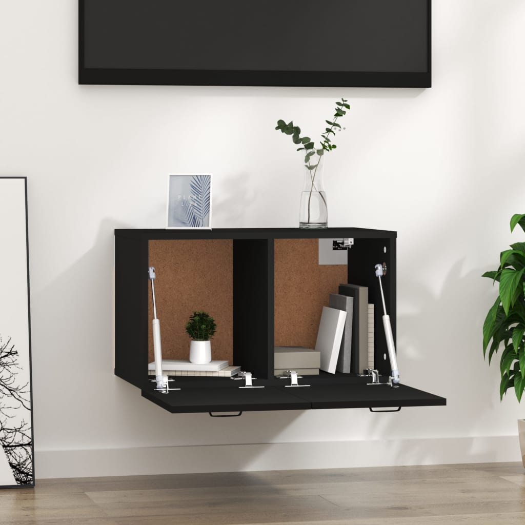 Seinäkaappi musta 60x36,5x35 cm tekninen puu - Sisustajankoti.fi