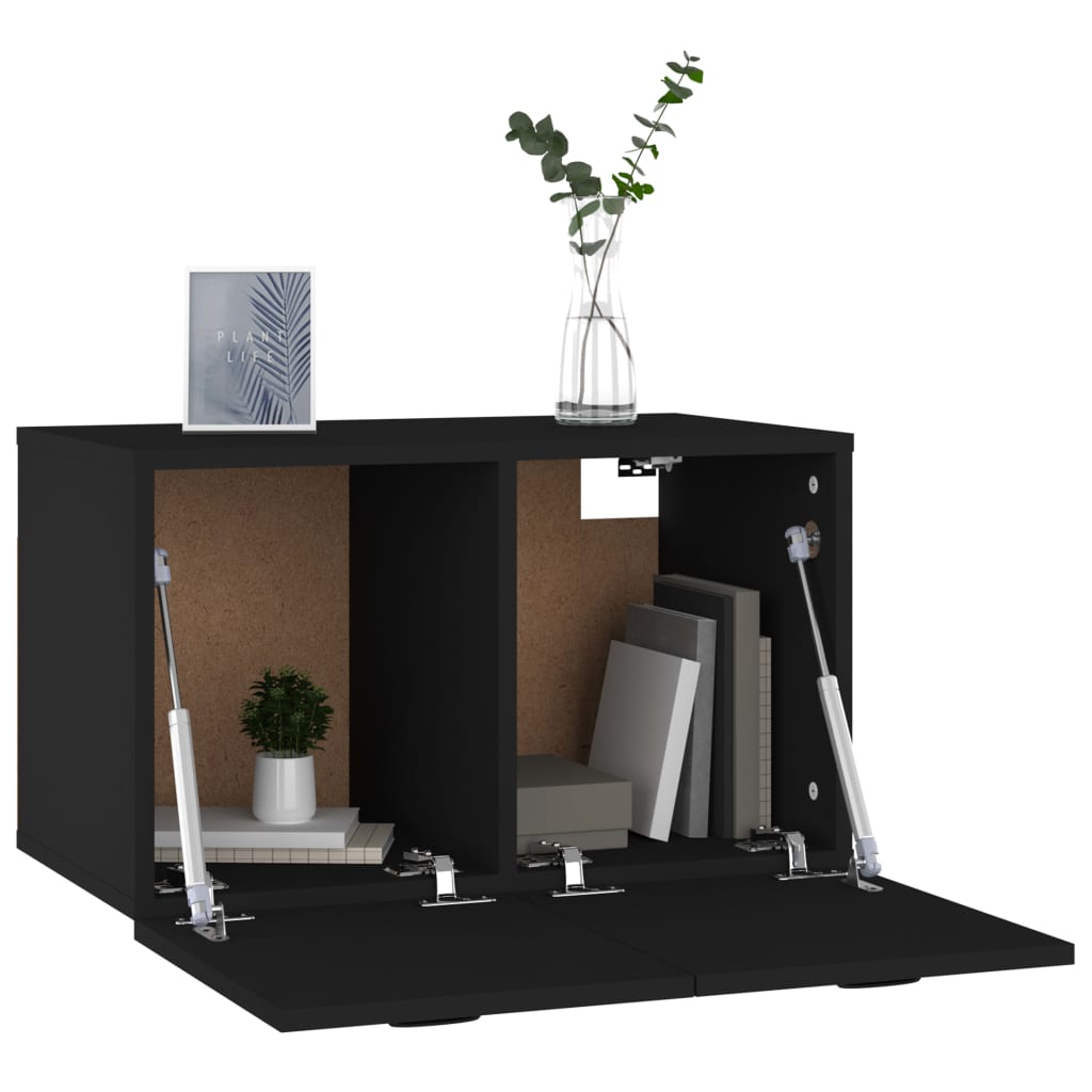 Seinäkaappi musta 60x36,5x35 cm tekninen puu - Sisustajankoti.fi