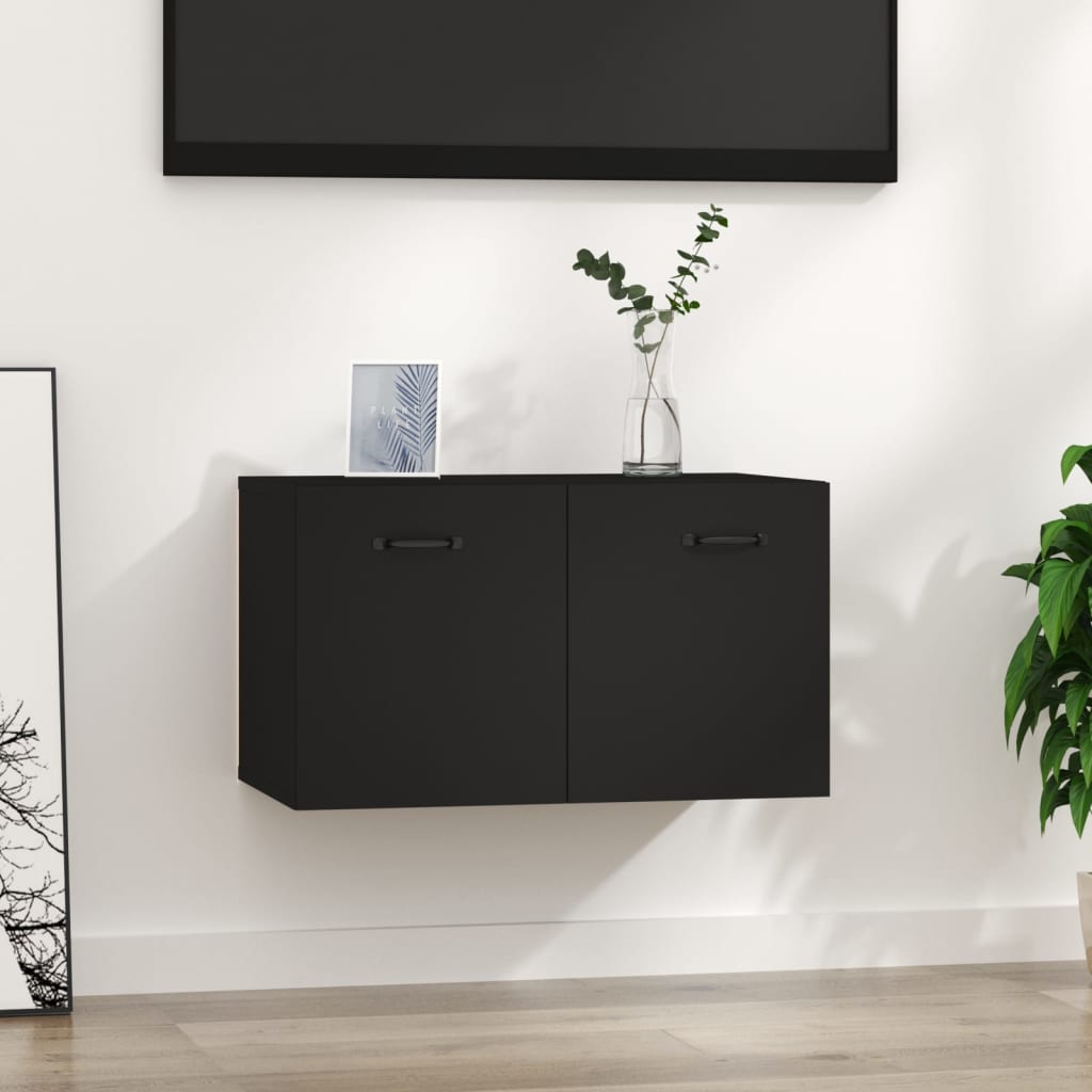 Seinäkaappi musta 60x36,5x35 cm tekninen puu - Sisustajankoti.fi