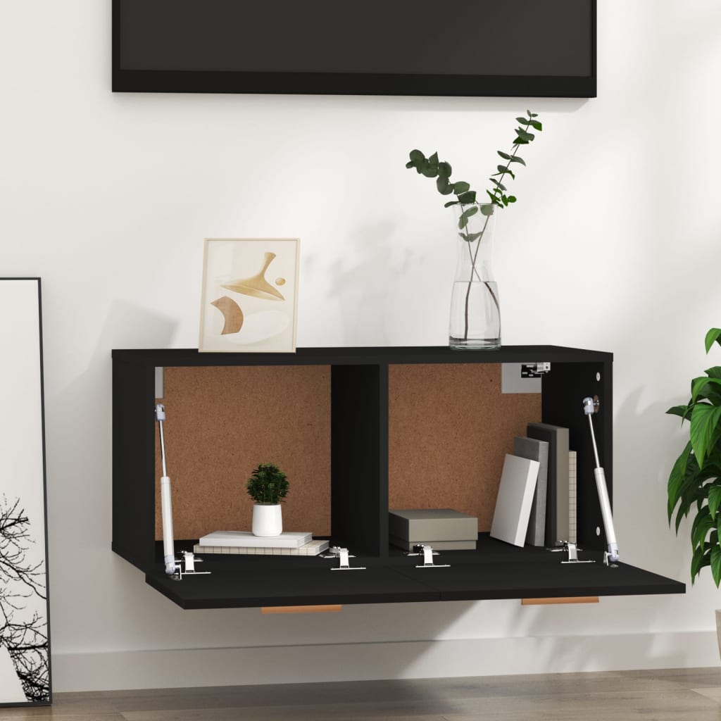 TV-taso musta 80x35x36,5 cm tekninen puu - Sisustajankoti.fi