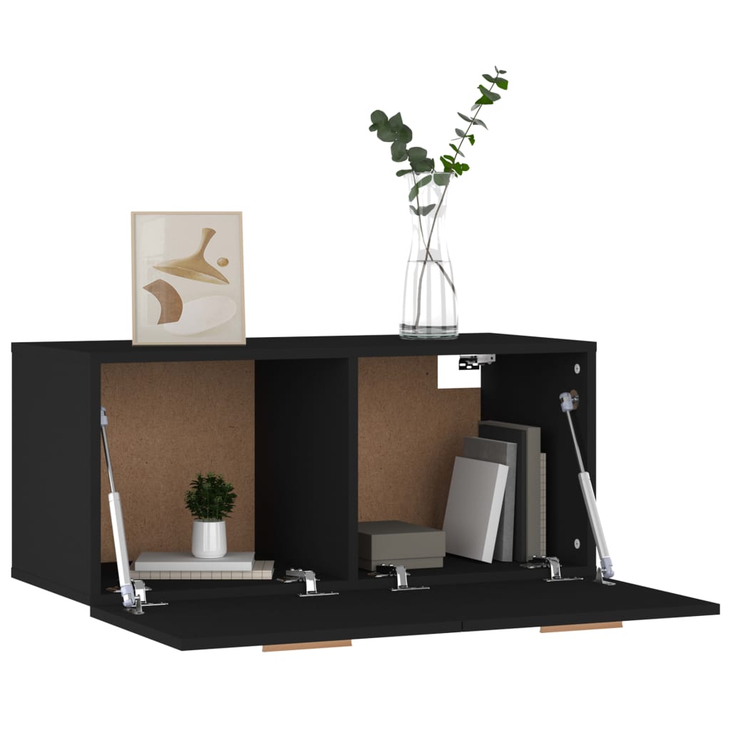 TV-taso musta 80x35x36,5 cm tekninen puu - Sisustajankoti.fi