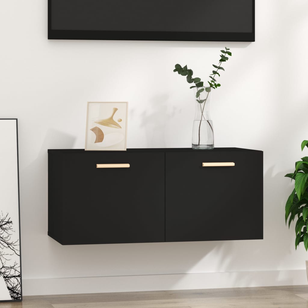 TV-taso musta 80x35x36,5 cm tekninen puu - Sisustajankoti.fi