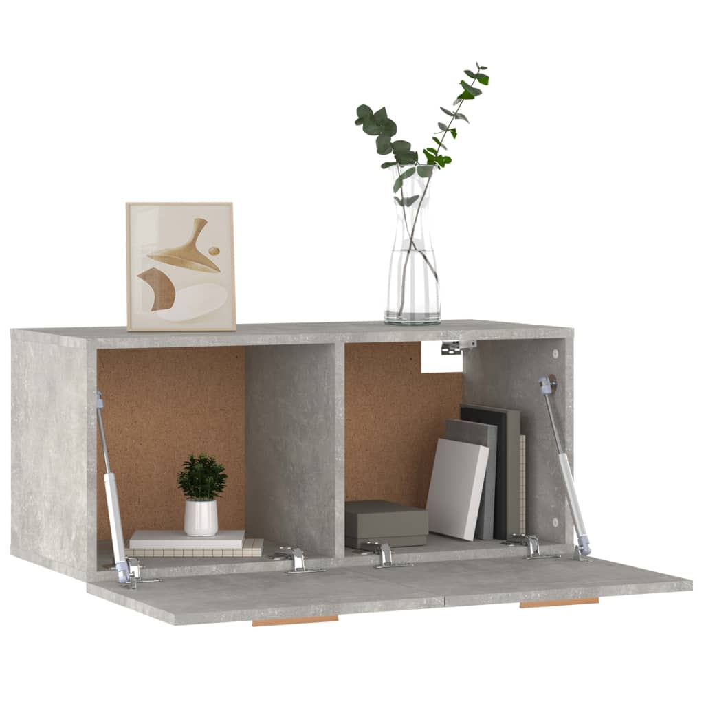Seinäkaappi betoninharmaa 80x35x36,5 cm tekninen puu - Sisustajankoti.fi