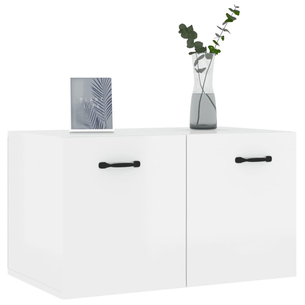 Seinäkaappi korkeakiilto valkoinen 80x35x36,5 cm tekninen puu - Sisustajankoti.fi