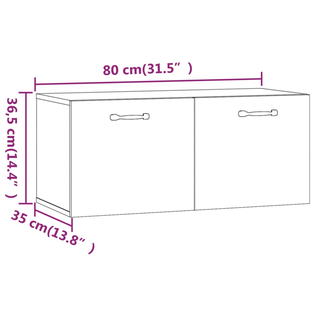 Seinäkaappi musta 80x35x36,5 cm tekninen puu - Sisustajankoti.fi