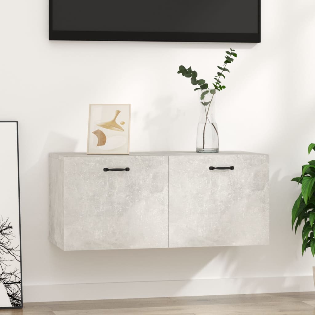 Seinäkaappi betoninharmaa 80x35x36,5 cm tekninen puu - Sisustajankoti.fi