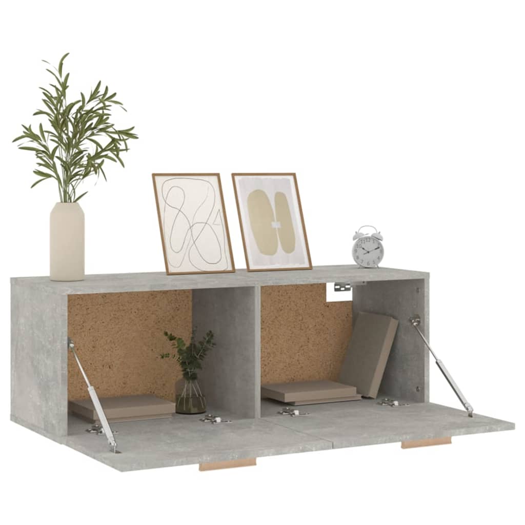 Seinäkaappi betoninharmaa 100x36,5x35 cm tekninen puu - Sisustajankoti.fi