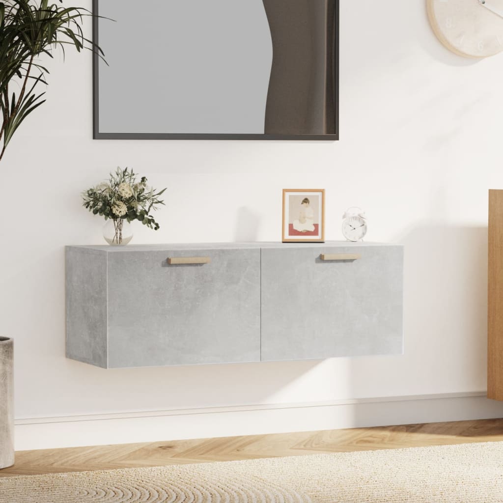 Seinäkaappi betoninharmaa 100x36,5x35 cm tekninen puu - Sisustajankoti.fi
