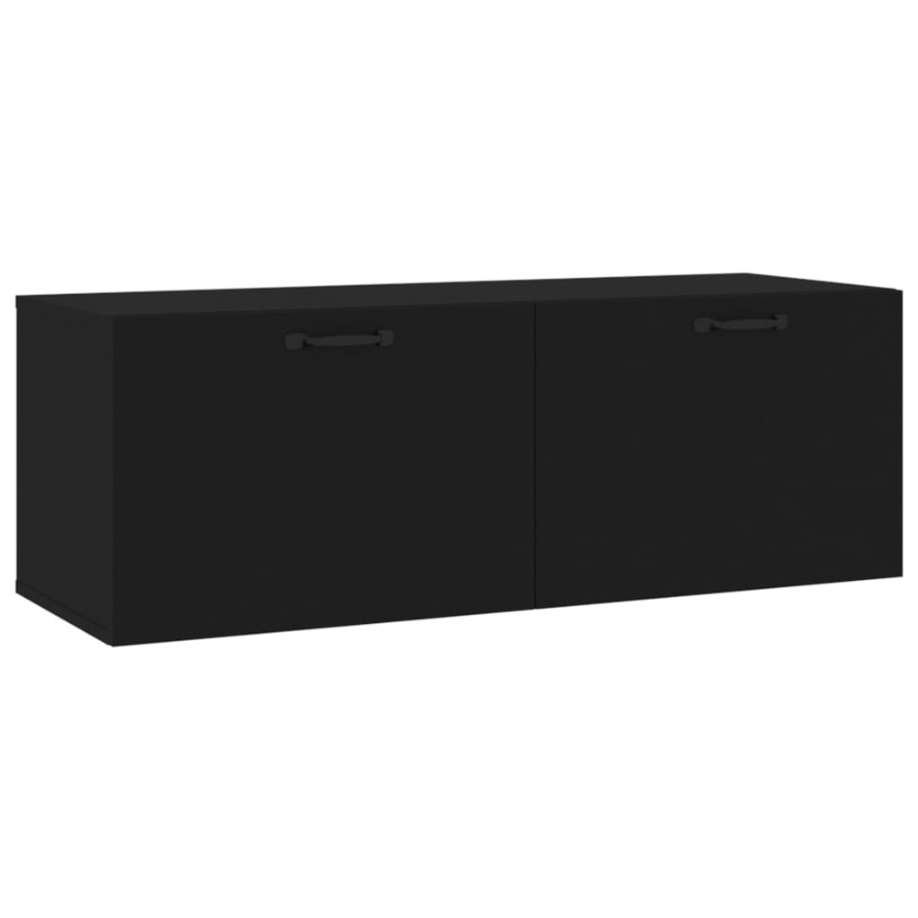 Seinäkaappi musta 100x36,5x35 cm tekninen puu - Sisustajankoti.fi