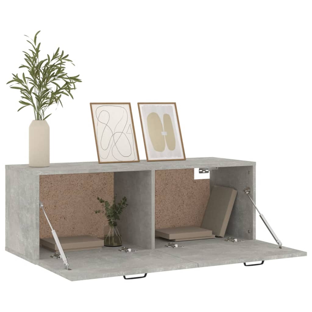 Seinäkaappi betoninharmaa 100x36,5x35 cm tekninen puu - Sisustajankoti.fi