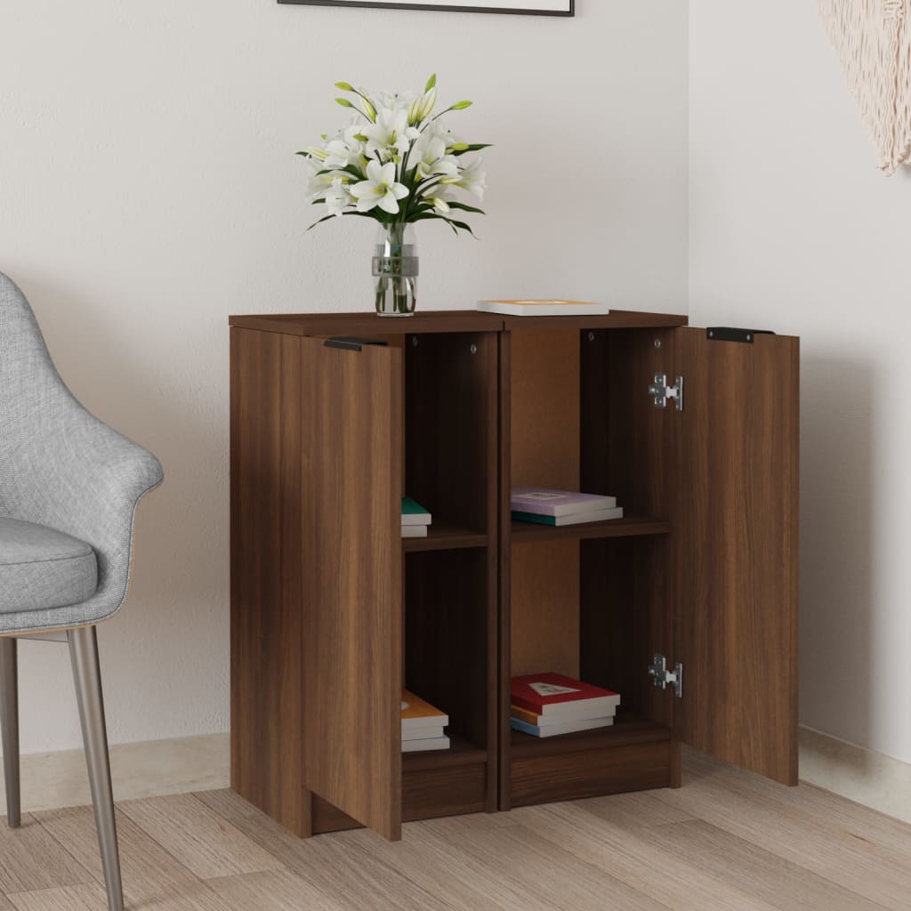 Senkit 2 kpl ruskea tammi 30x30x70 cm tekninen puu - Sisustajankoti.fi