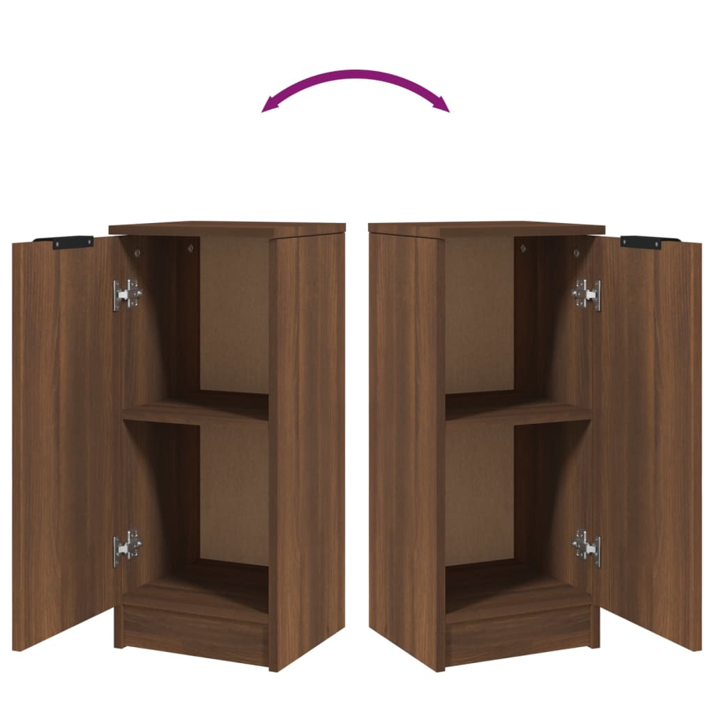 Senkit 2 kpl ruskea tammi 30x30x70 cm tekninen puu - Sisustajankoti.fi