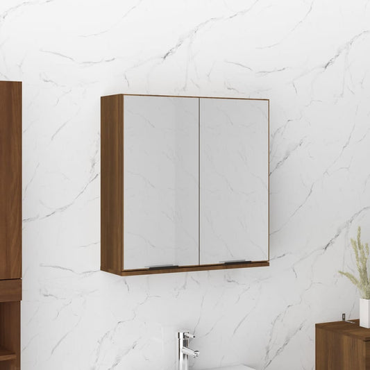 Kylpyhuoneen peilikaappi ruskea tammi 64x20x67 cm - Sisustajankoti.fi