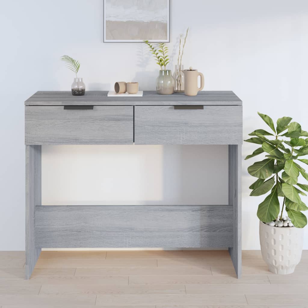 Konsolipöytä harmaa Sonoma 90x36x75 cm tekninen puu - Sisustajankoti.fi
