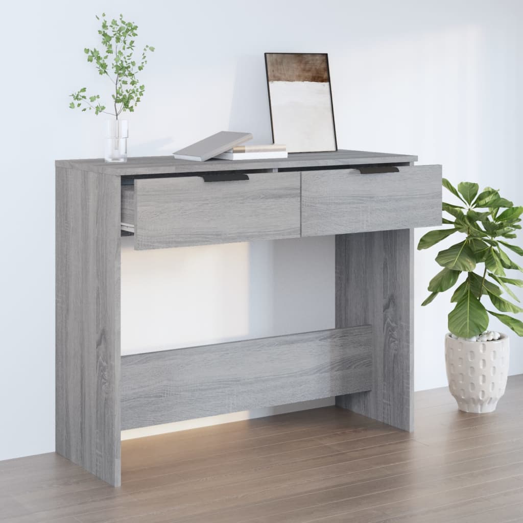 Konsolipöytä harmaa Sonoma 90x36x75 cm tekninen puu - Sisustajankoti.fi