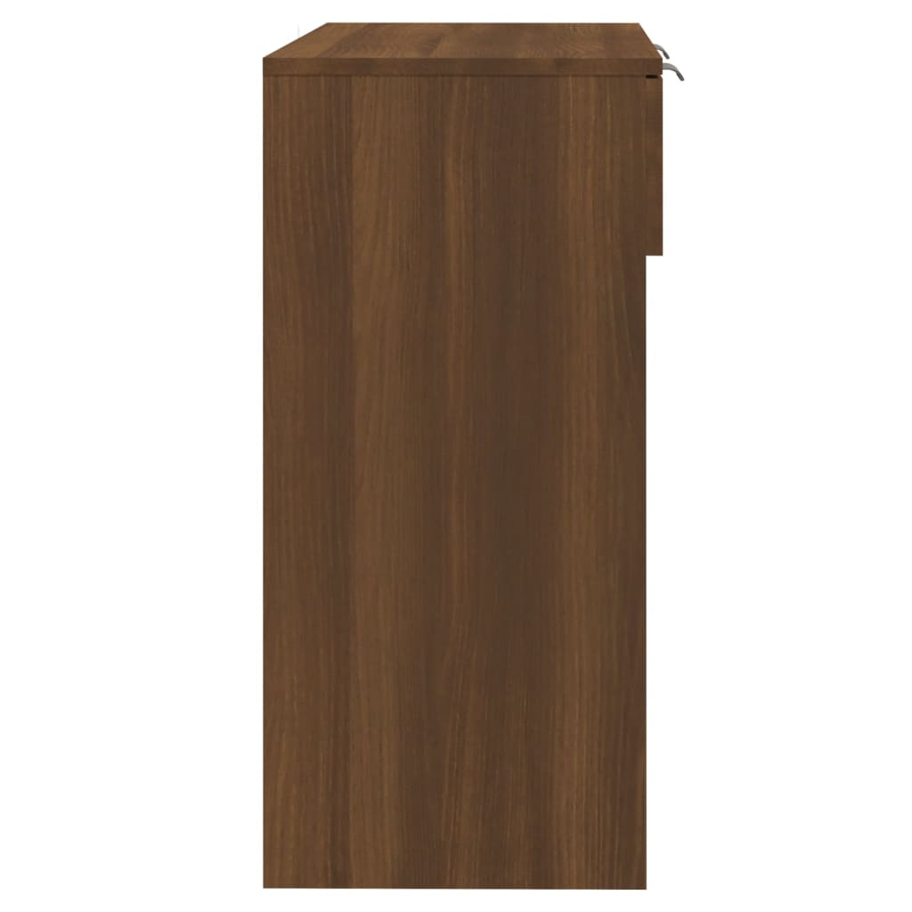 Konsolipöytä ruskea tammi 90x36x75 cm tekninen puu - Sisustajankoti.fi