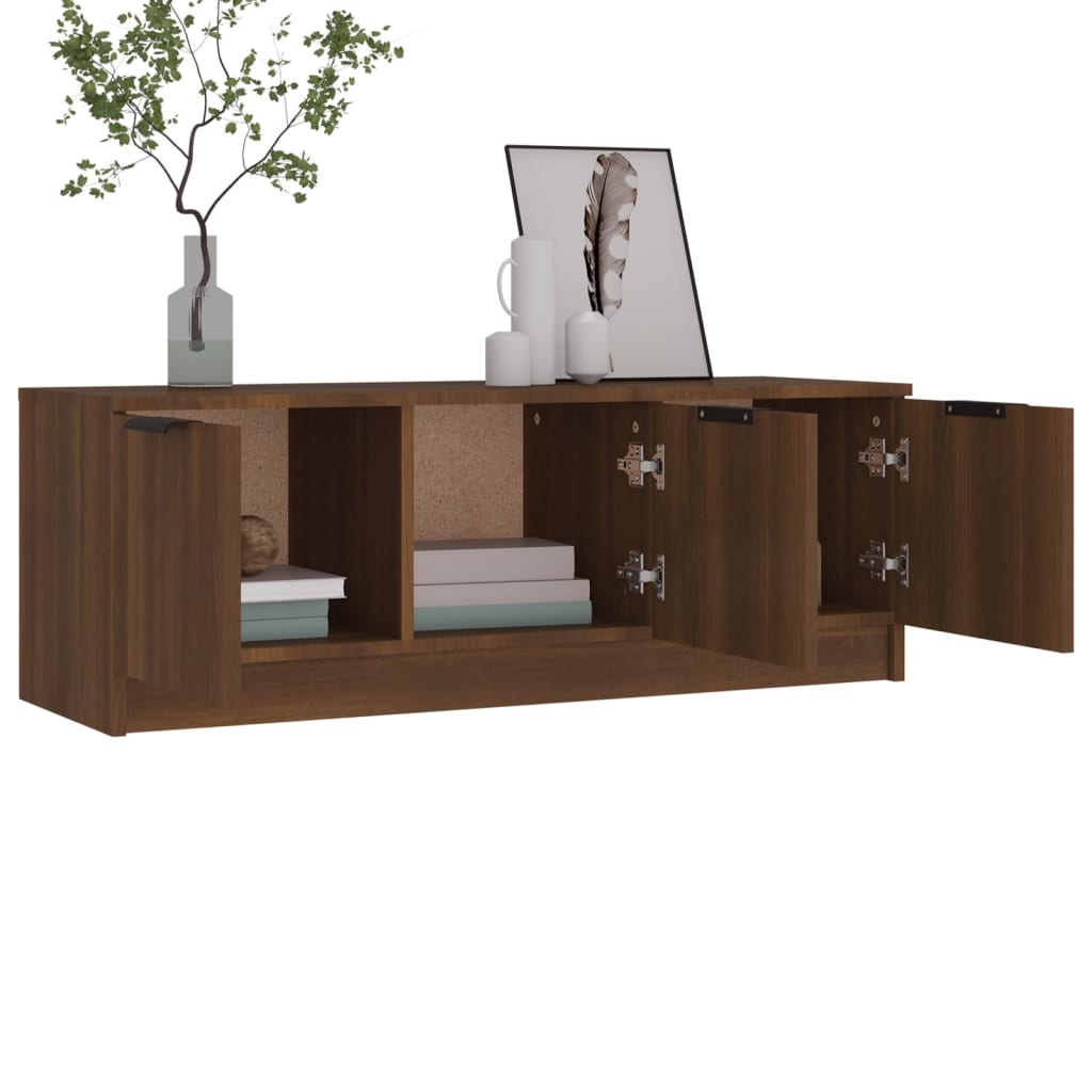 TV-taso ruskea tammi 102x35x36,5 cm tekninen puu - Sisustajankoti.fi