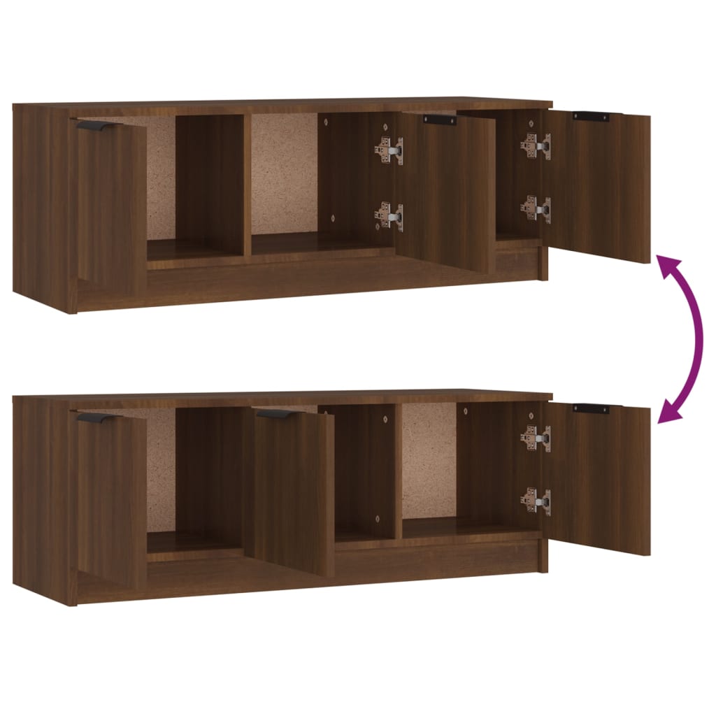 TV-taso ruskea tammi 102x35x36,5 cm tekninen puu - Sisustajankoti.fi