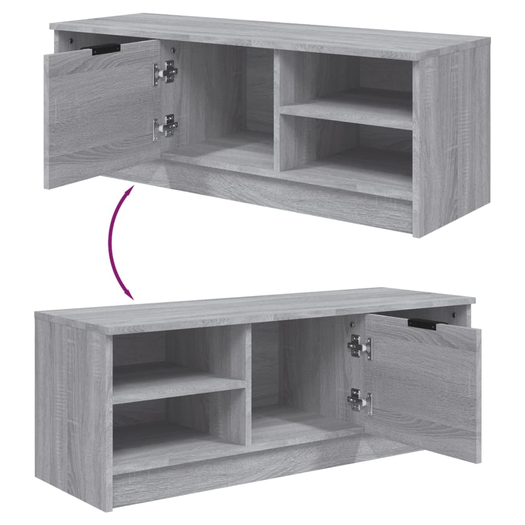 TV-taso harmaa Sonoma 102x35,5x36,5 cm tekninen puu - Sisustajankoti.fi