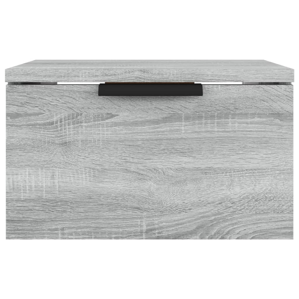 Seinäkiinnitettävät yöpöydät 2 kpl harmaa Sonoma 34x30x20 cm - Sisustajankoti.fi