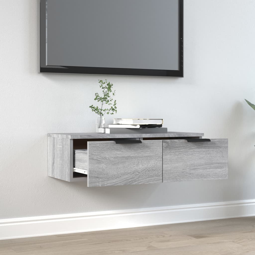TV-seinäkaappi harmaa Sonoma 68x30x20 cm tekninen puu - Sisustajankoti.fi