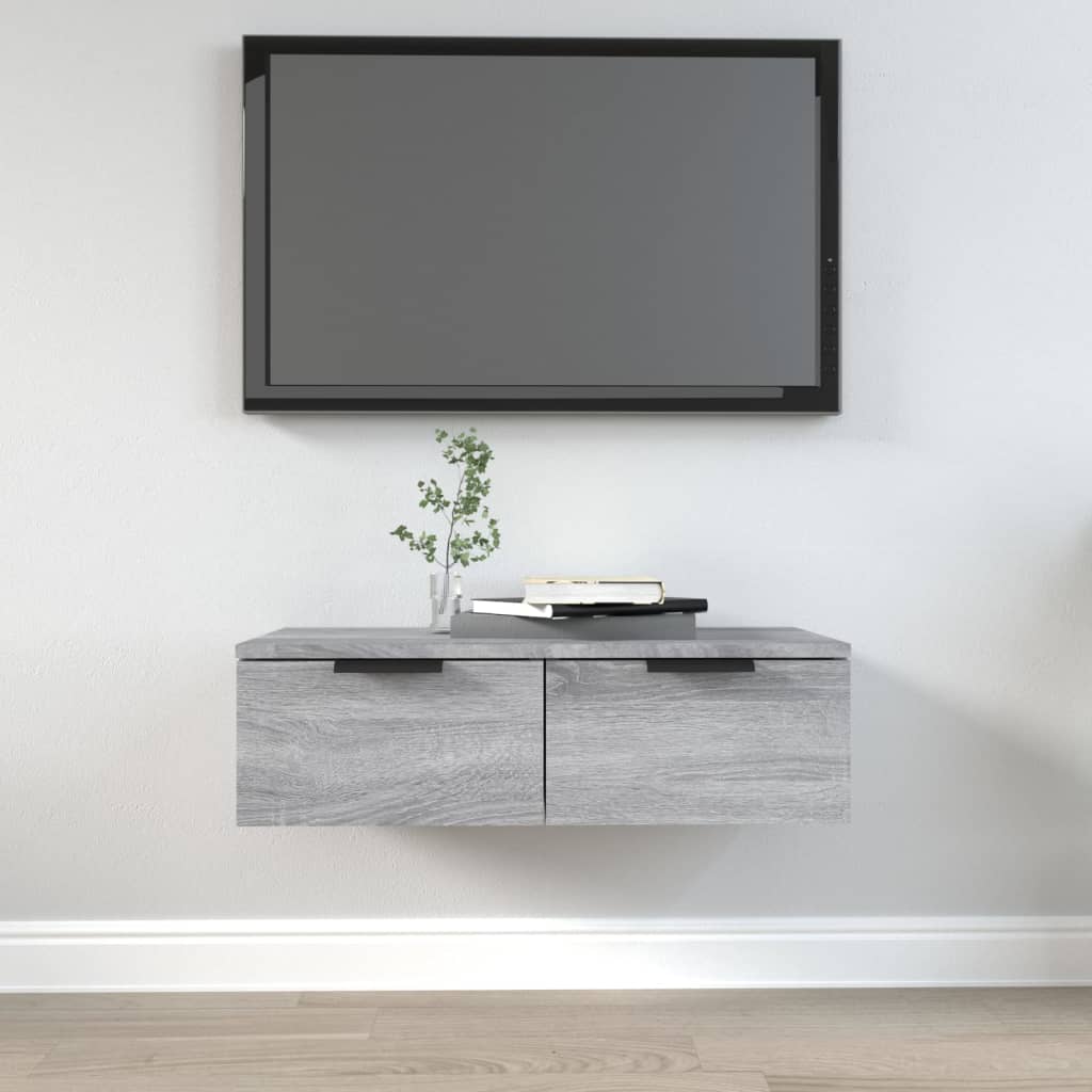 TV-seinäkaappi harmaa Sonoma 68x30x20 cm tekninen puu - Sisustajankoti.fi