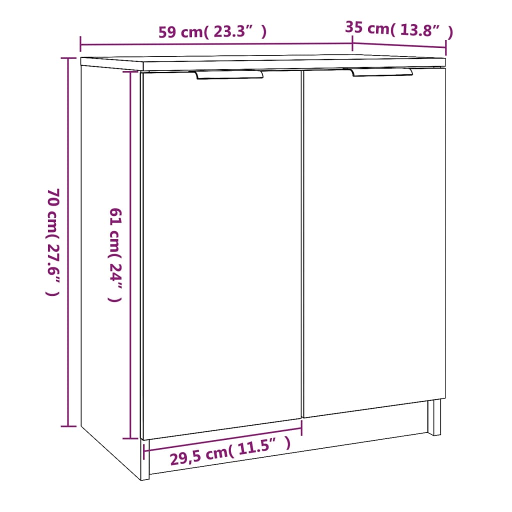 Kenkäteline ruskea tammi 59x35x70 cm tekninen puu - Sisustajankoti.fi