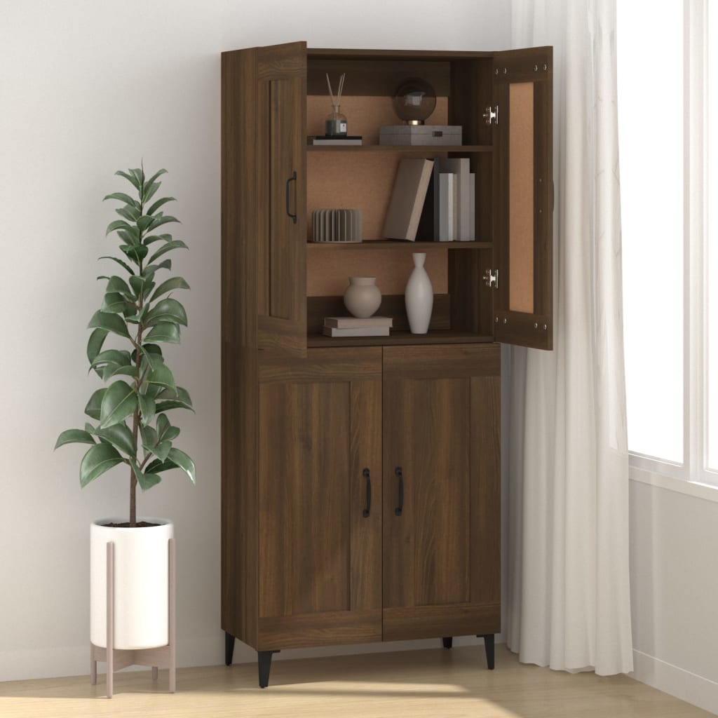 Senkki ruskea tammi 69,5x34x90 cm tekninen puu - Sisustajankoti.fi