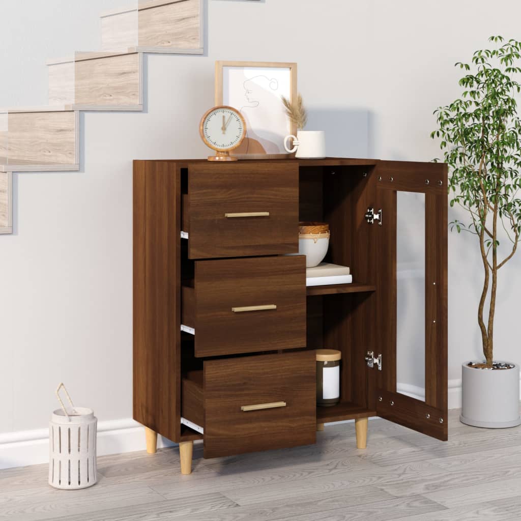 Senkki ruskea tammi 69,5x34x90 cm tekninen puu - Sisustajankoti.fi