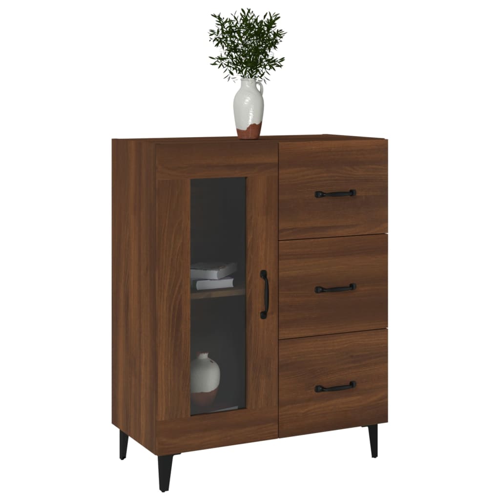 Senkki ruskea tammi 69,5x34x90 cm tekninen puu - Sisustajankoti.fi
