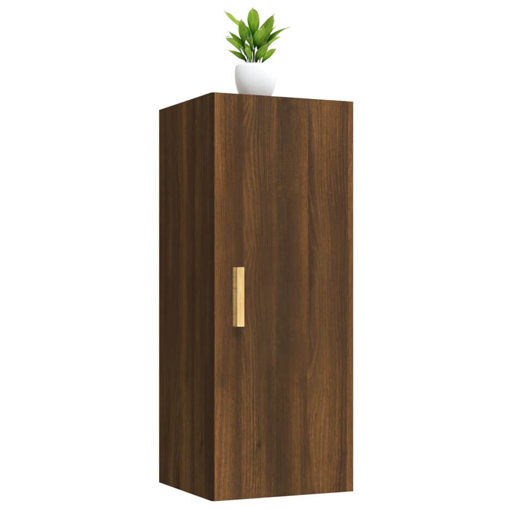 Seinäkaappi ruskea tammi 34,5x34x90 cm tekninen puu - Sisustajankoti.fi