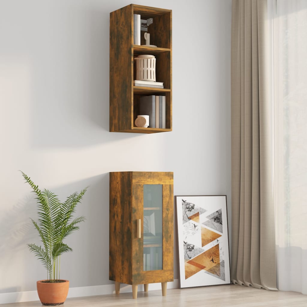 Seinäkaappi savutammi 34,5x32,5x90 cm tekninen puu - Sisustajankoti.fi