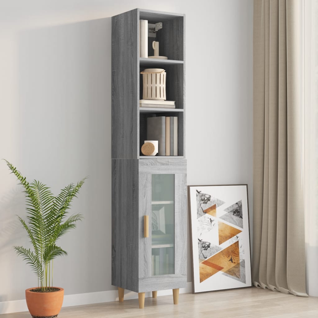 Seinäkaappi harmaa Sonoma 34,5x32,5x90 cm tekninen puu - Sisustajankoti.fi
