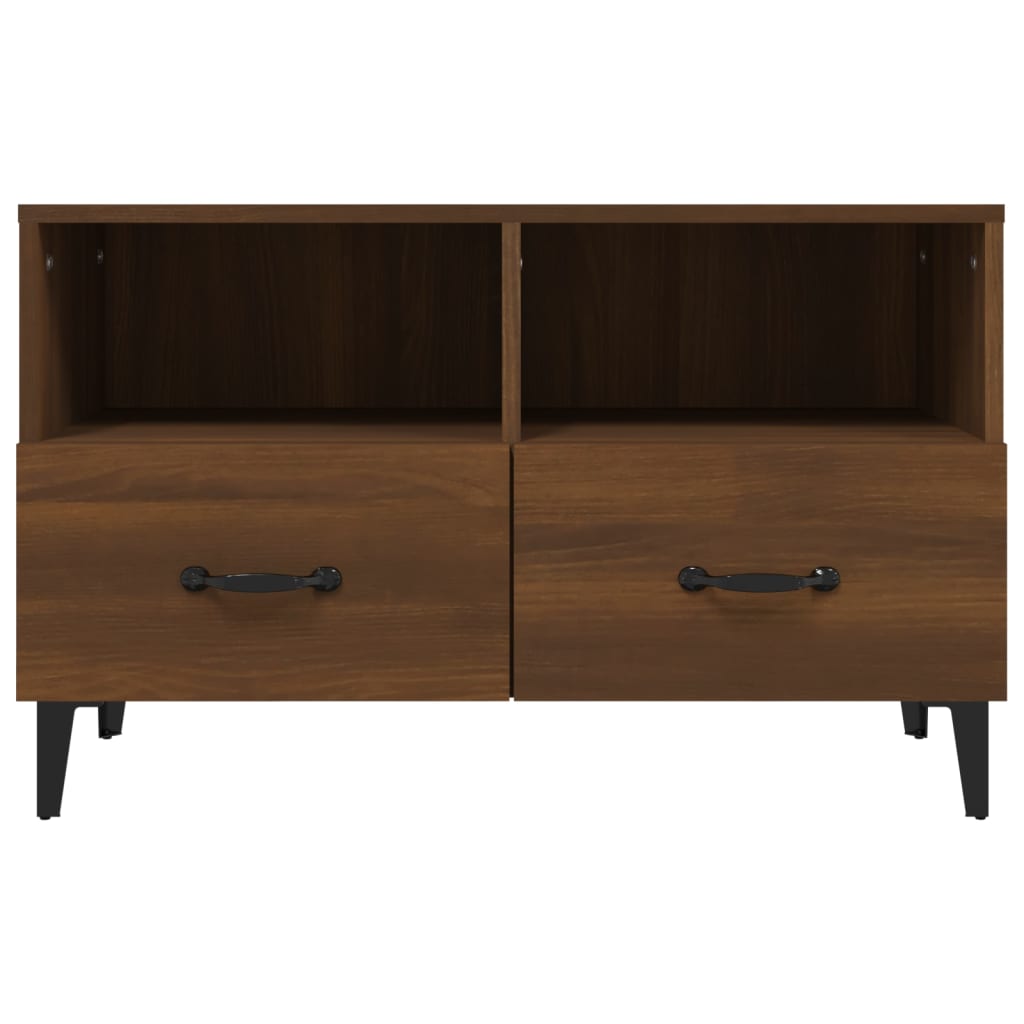 TV-taso ruskea tammi 80x36x50 cm tekninen puu - Sisustajankoti.fi