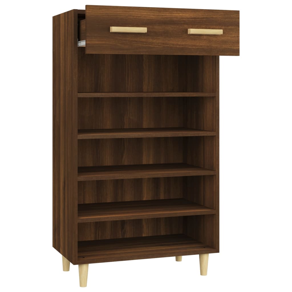 Kenkäkaappi ruskea tammi 60x35x105 cm tekninen puu - Sisustajankoti.fi