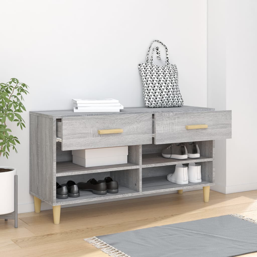 Kenkäkaappi harmaa Sonoma 102x35x55 cm tekninen puu - Sisustajankoti.fi