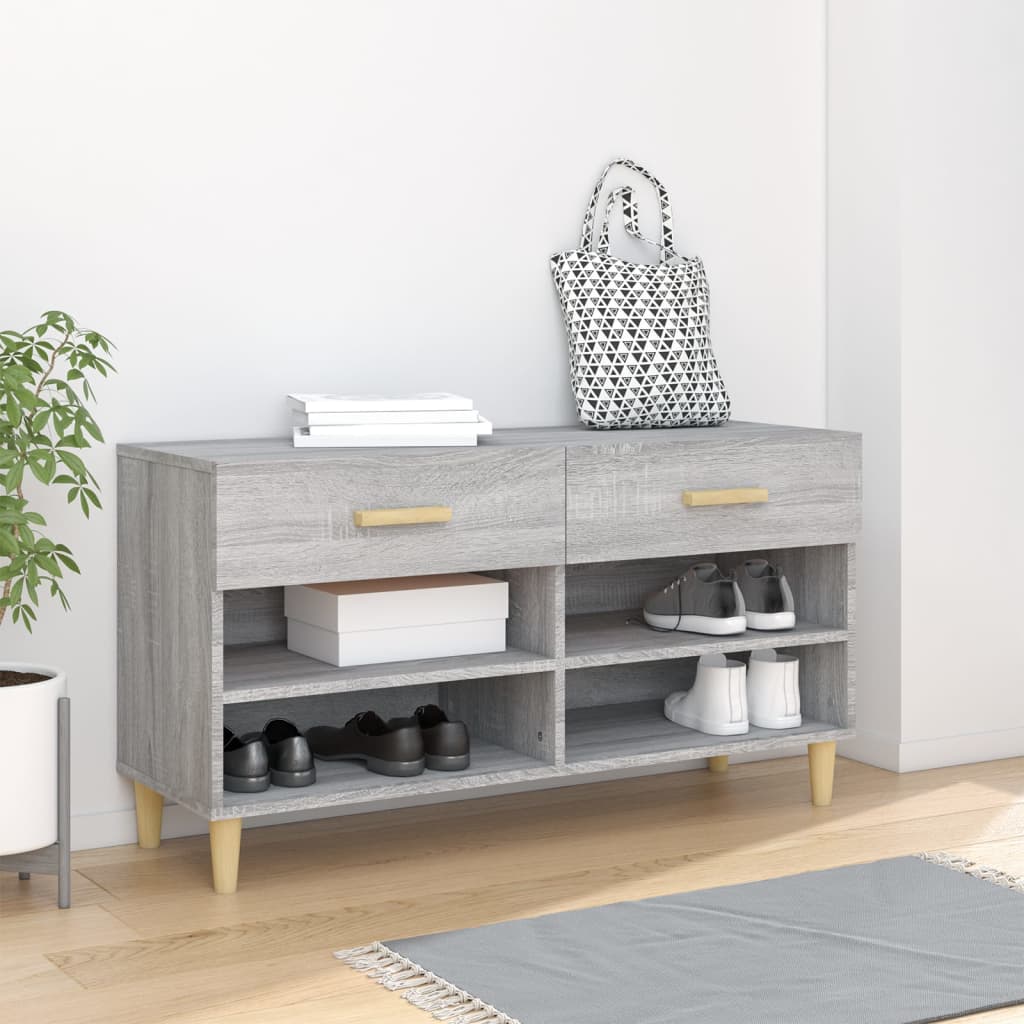 Kenkäkaappi harmaa Sonoma 102x35x55 cm tekninen puu - Sisustajankoti.fi