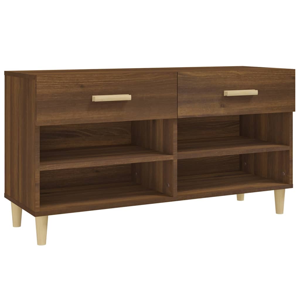 Kenkäkaappi ruskea tammi 102x35x55 cm tekninen puu - Sisustajankoti.fi