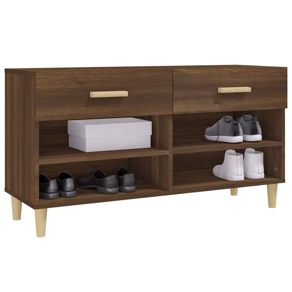 Kenkäkaappi ruskea tammi 102x35x55 cm tekninen puu - Sisustajankoti.fi