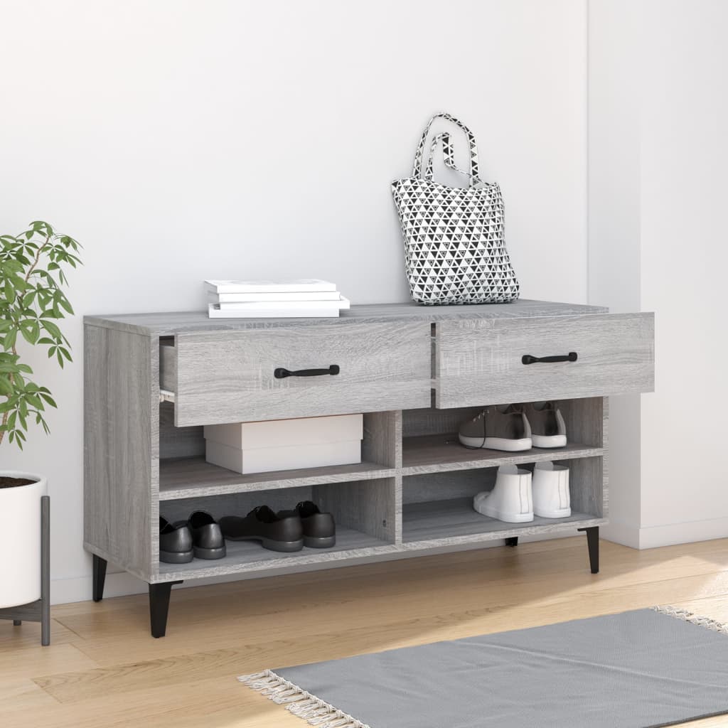 Kenkäkaappi harmaa Sonoma 102x35x55 cm tekninen puu - Sisustajankoti.fi