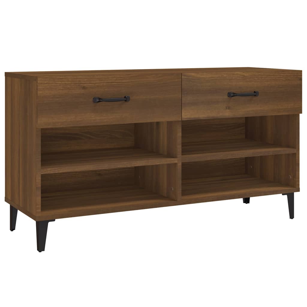 Kenkäkaappi ruskea tammi 102x35x55 cm tekninen puu - Sisustajankoti.fi