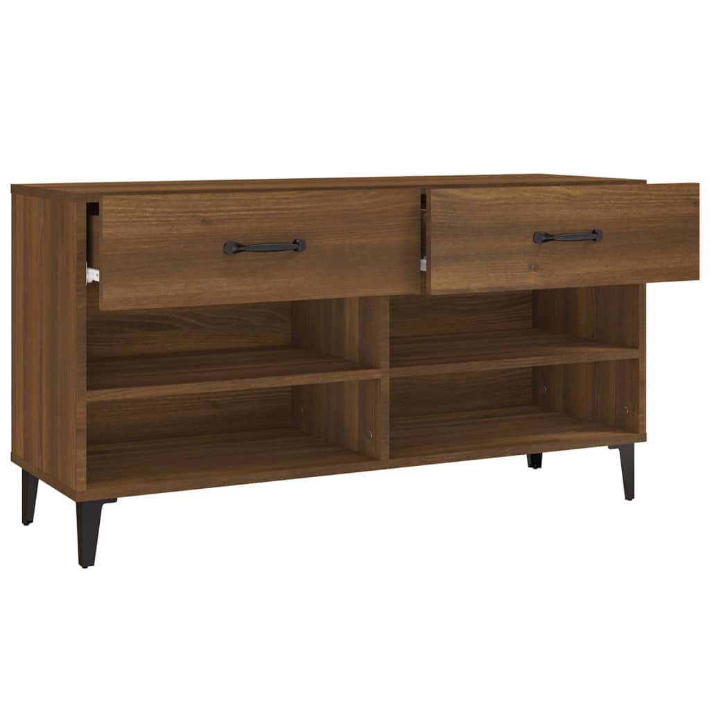 Kenkäkaappi ruskea tammi 102x35x55 cm tekninen puu - Sisustajankoti.fi