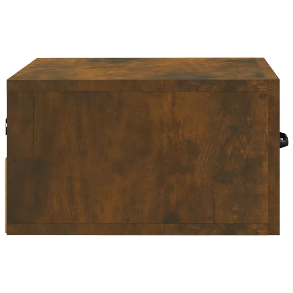 Seinäkiinnitettävät yöpöydät 2 kpl savutammi 35x35x20 cm - Sisustajankoti.fi