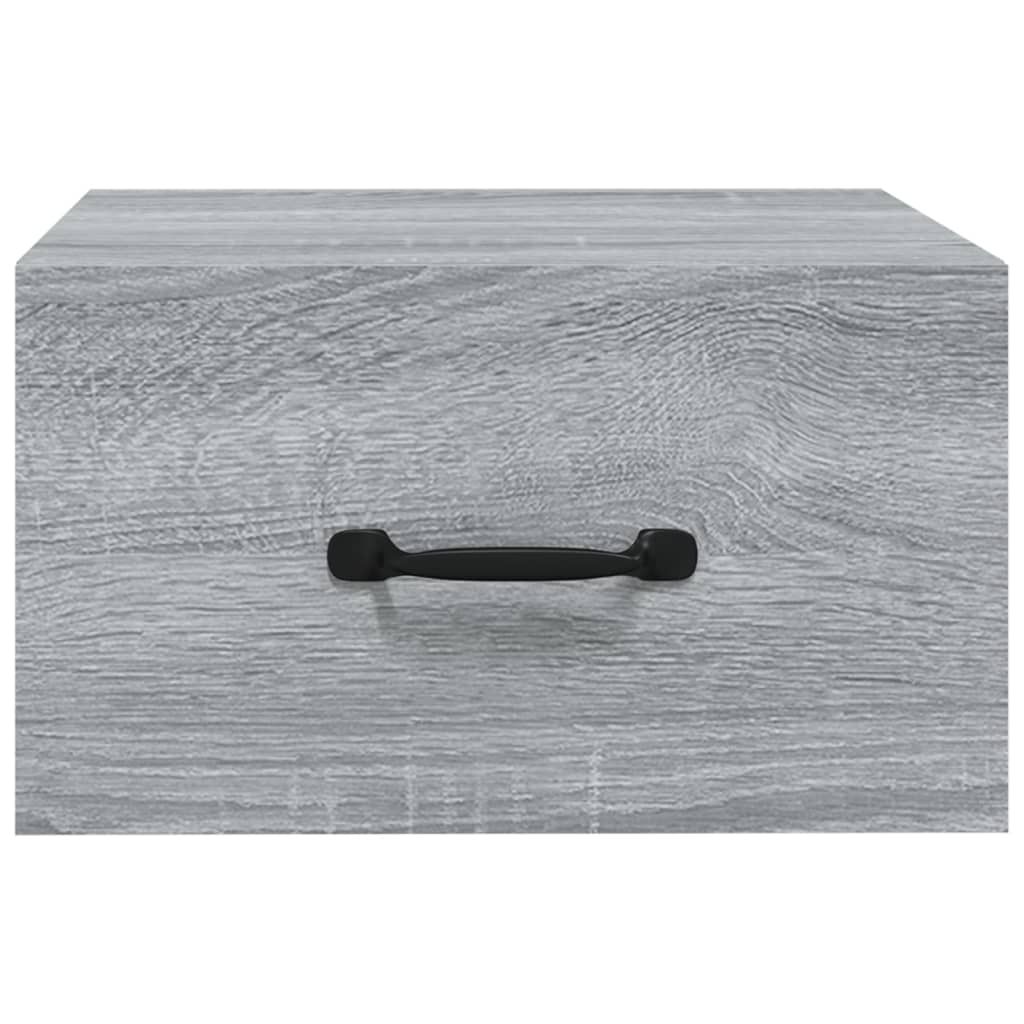 Seinäkiinnitettävät yöpöydät 2 kpl harmaa Sonoma 35x35x20 cm - Sisustajankoti.fi