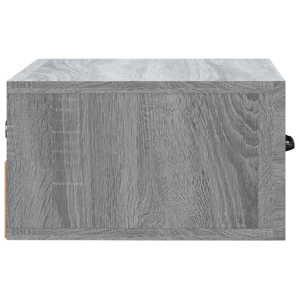 Seinäkiinnitettävät yöpöydät 2 kpl harmaa Sonoma 35x35x20 cm - Sisustajankoti.fi